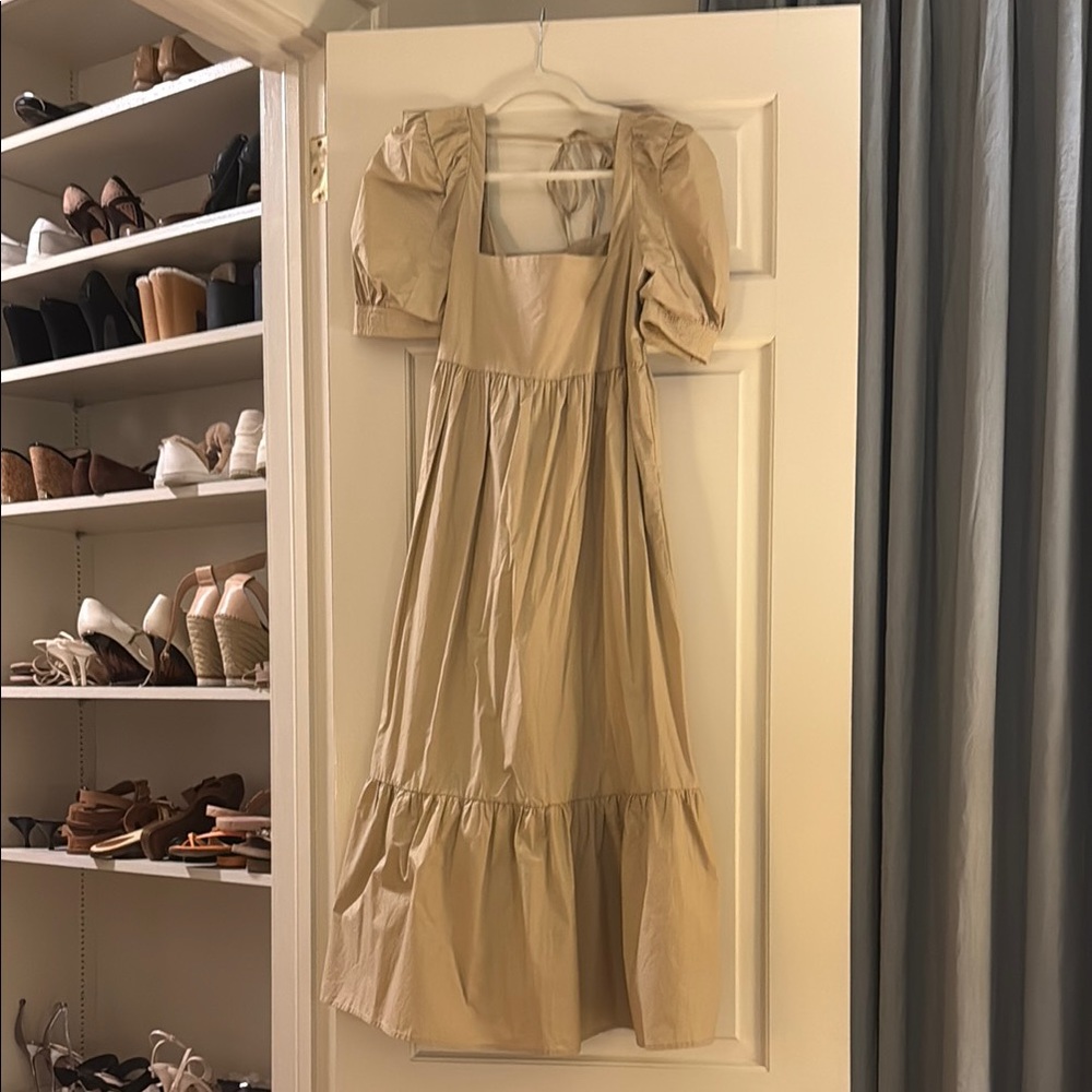 En Saison Tan Ruffled Tiered Maxi Dress